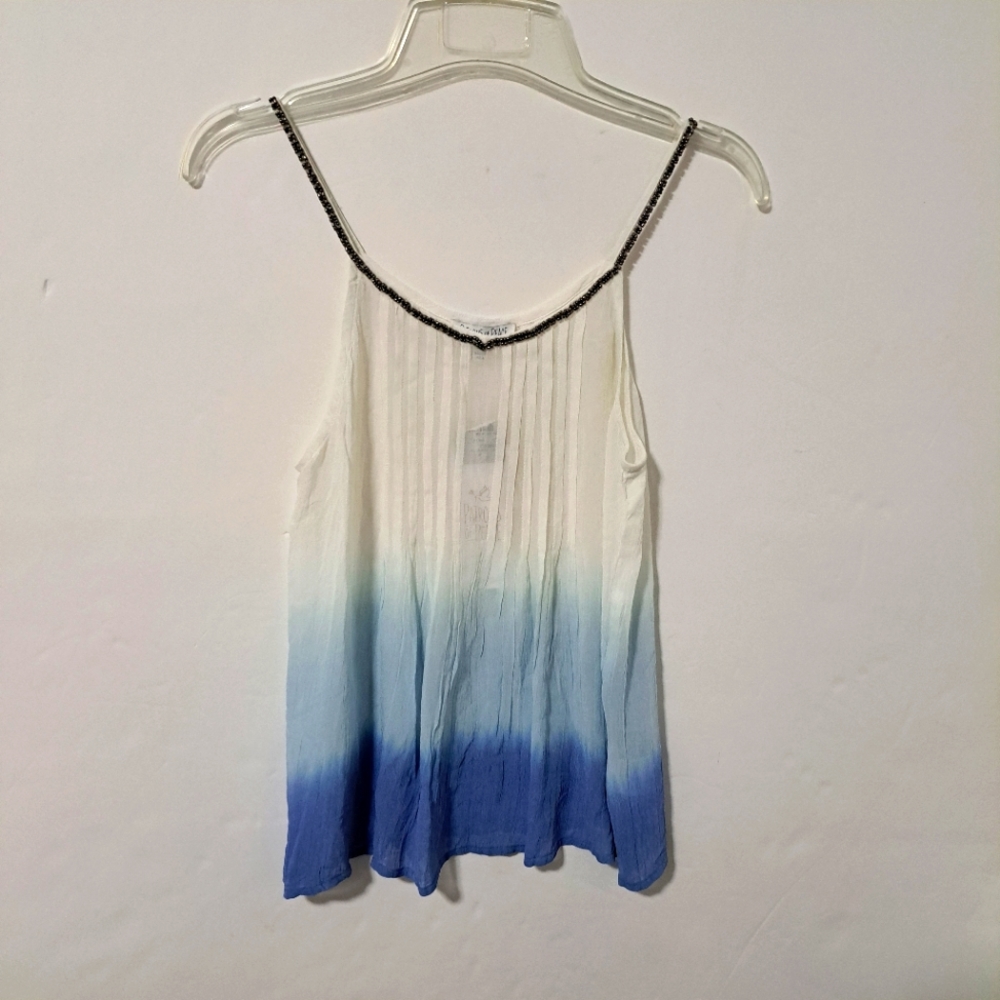 Patrons of Peace Strippy Blue Dip Dye Top NWT